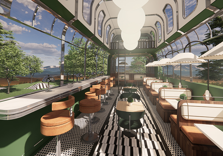 Diner truck interior