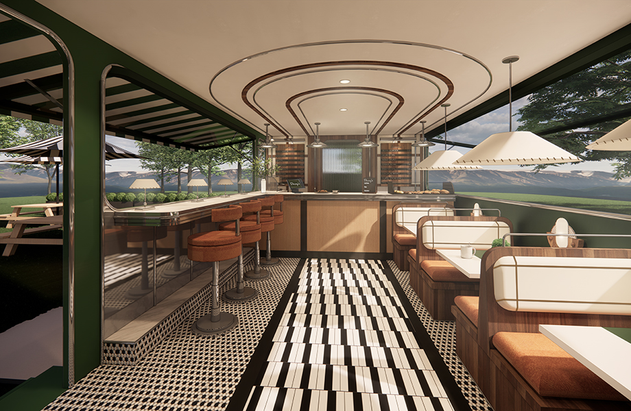 Formica diner truck interior alternate angle