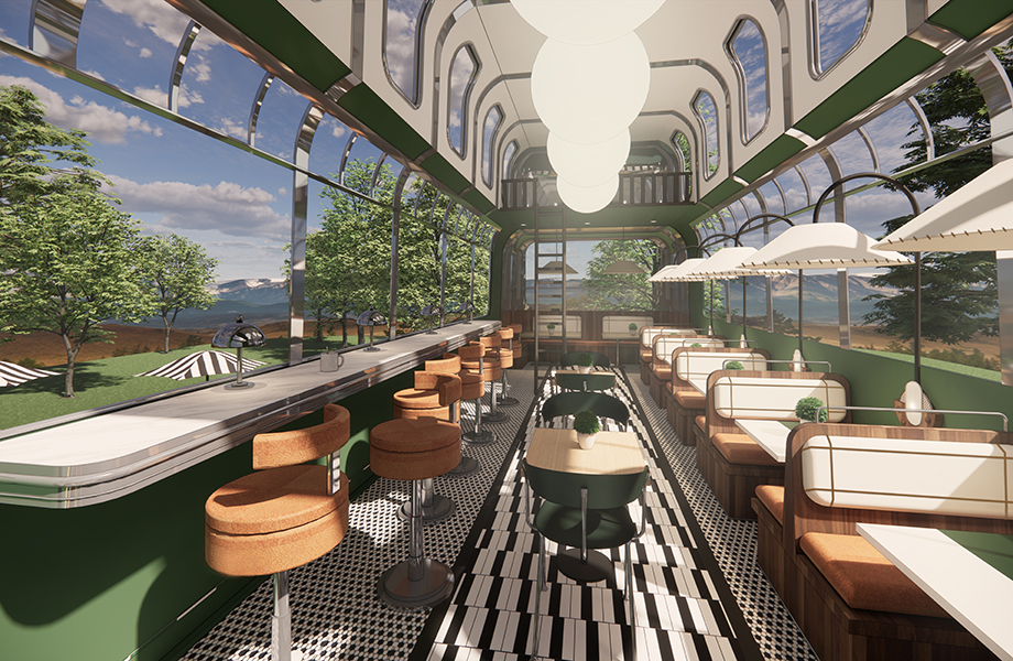 Formica diner truck interior
