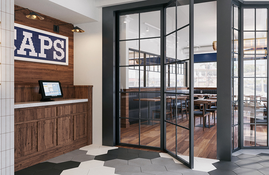 Doorway to a restaurant