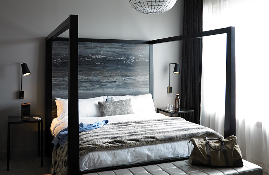 Bed headboard 6320 Black Fusion 180fx® Laminate by Formica Group HPL 