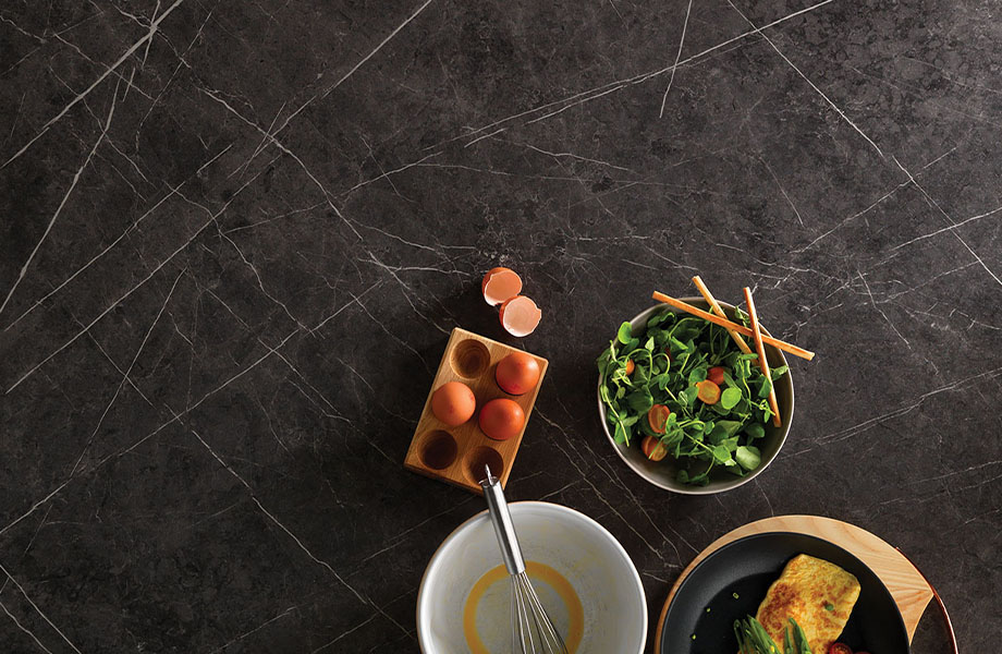 Ferro Grafite is inspired by the marbles of Iran, one of the world&rsquo;s richest sources of sought-after stones. It is an elegant marble of intense color brightened by strong white veins that give it light and movement. Ferro Grafite is a beautifully veined and brecciated marble is created when fissures in the stone caused by movement and shifting of the Earth are filled with calcite.