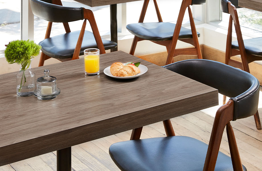 5788-NG Hazel Walnut wood table with breakfast
