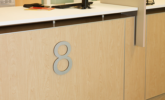 Reception desk 7012 Amber Maple HardStop